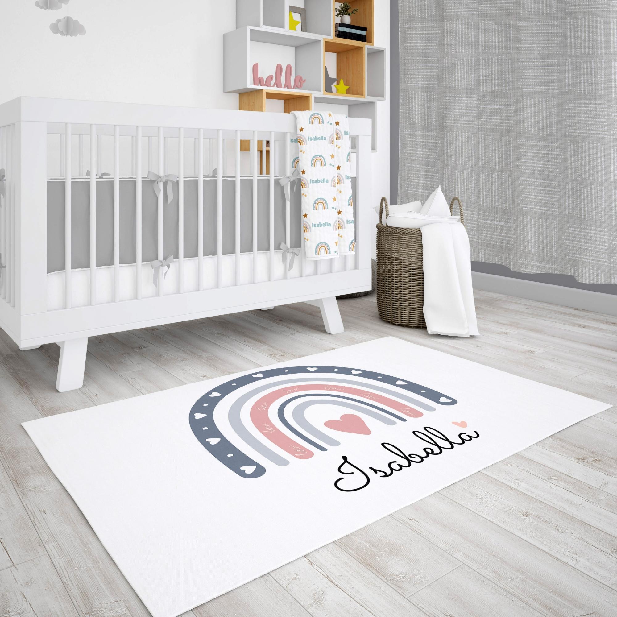 Personalized Rainbow Area Rug for Nurseries and Kid's Rooms - Follow the Rainbow 1