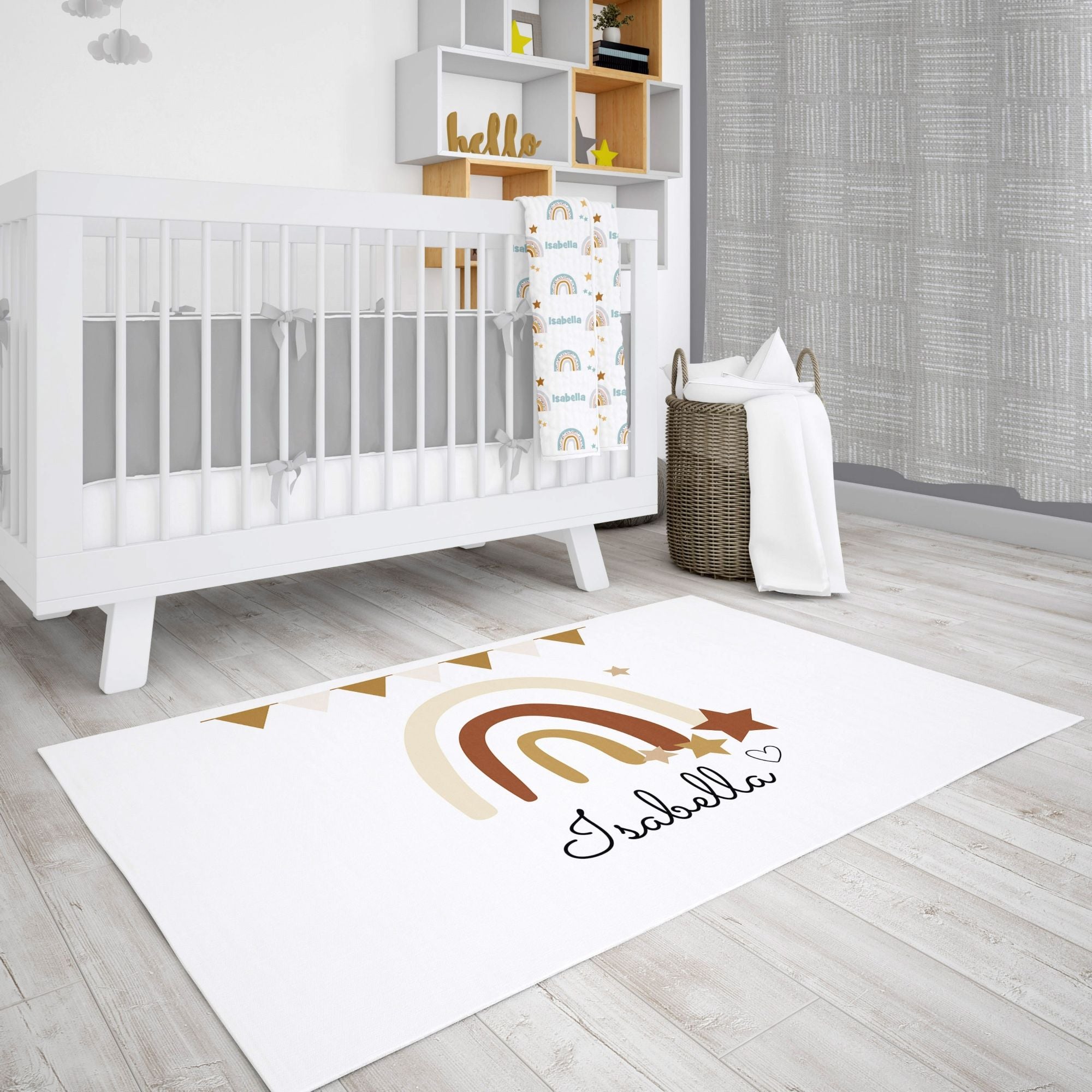 Personalized Rainbow Area Rug for Nurseries and Kid's Rooms - Follow the Rainbow 2