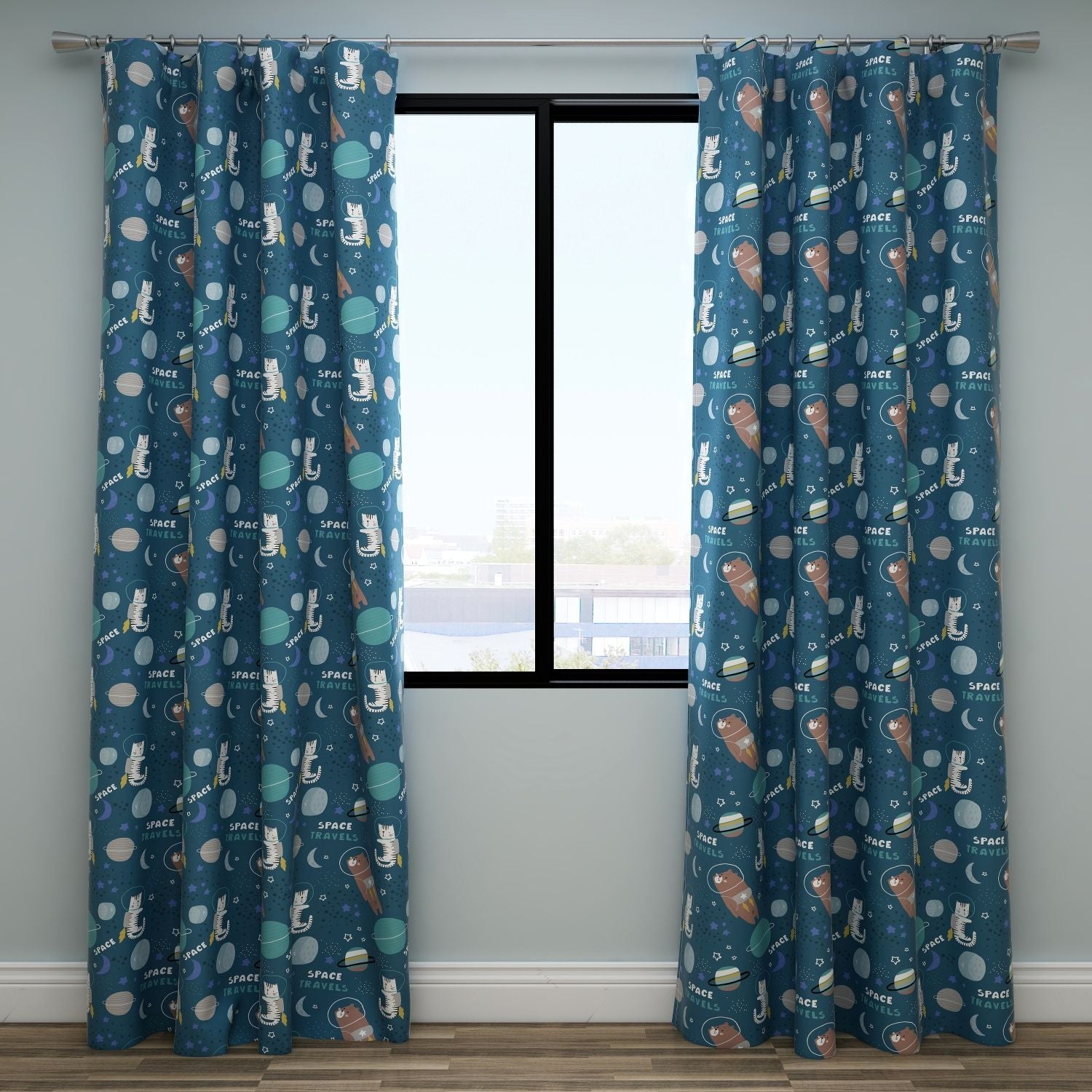 Space Kids & Nursery Blackout Curtains - Infinite Pawsibilities