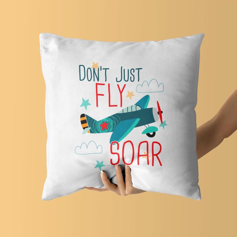 Airplane Throw Pillow For Nurseries & Kid's Rooms - Soar Beyond