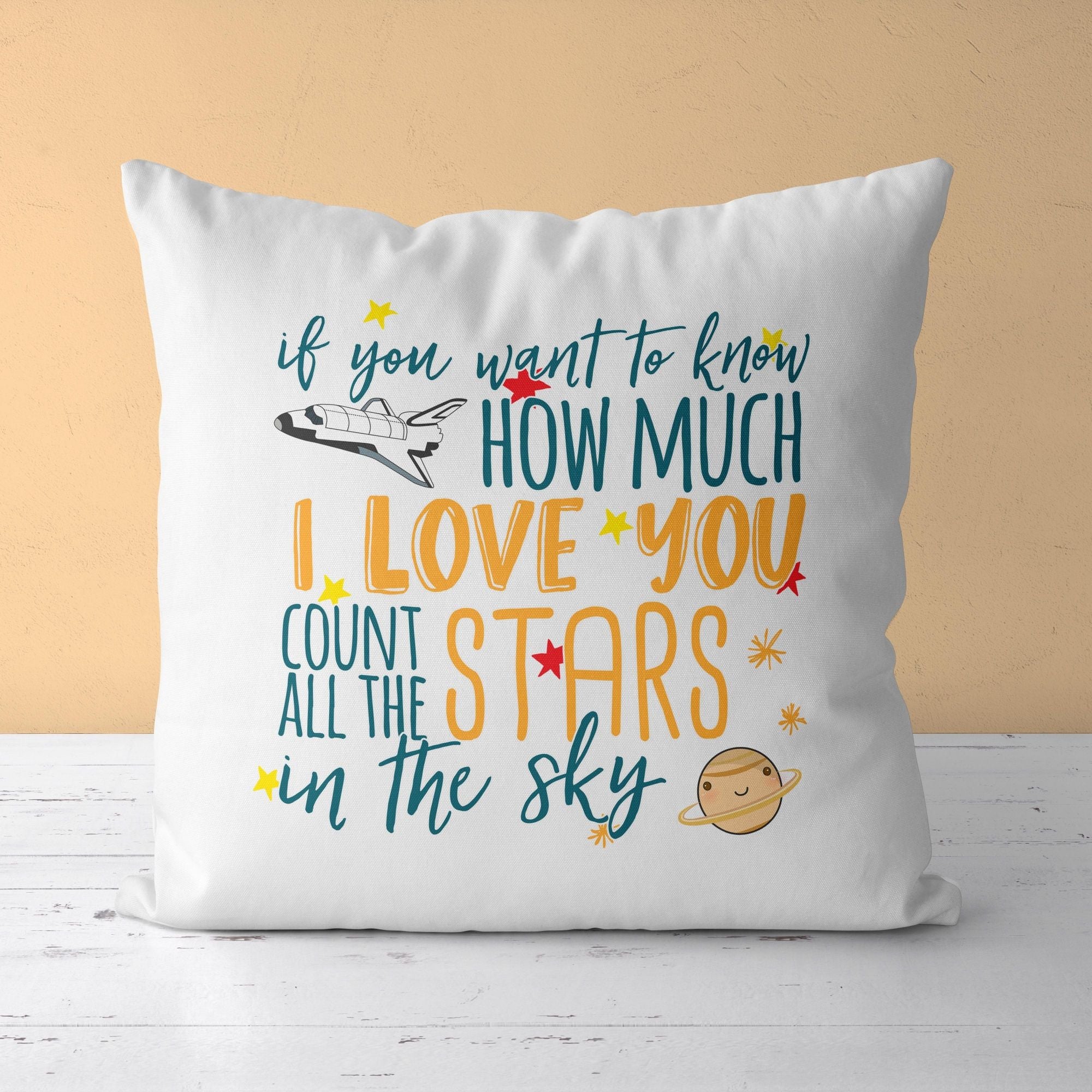 Space Throw Pillow For Nurseries & Kid's Rooms - Countless Stars