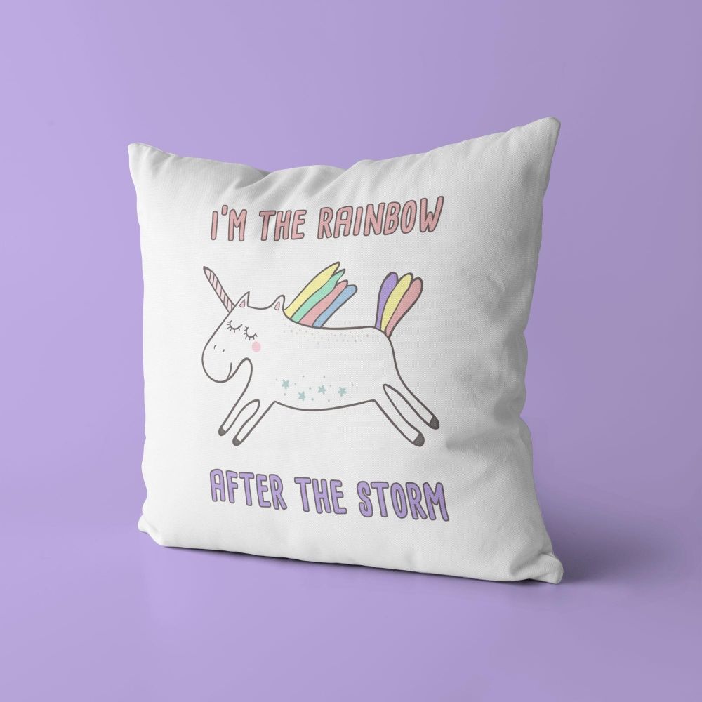 Unicorn Throw Pillow For Nurseries & Kid's Rooms - Rainbow Baby
