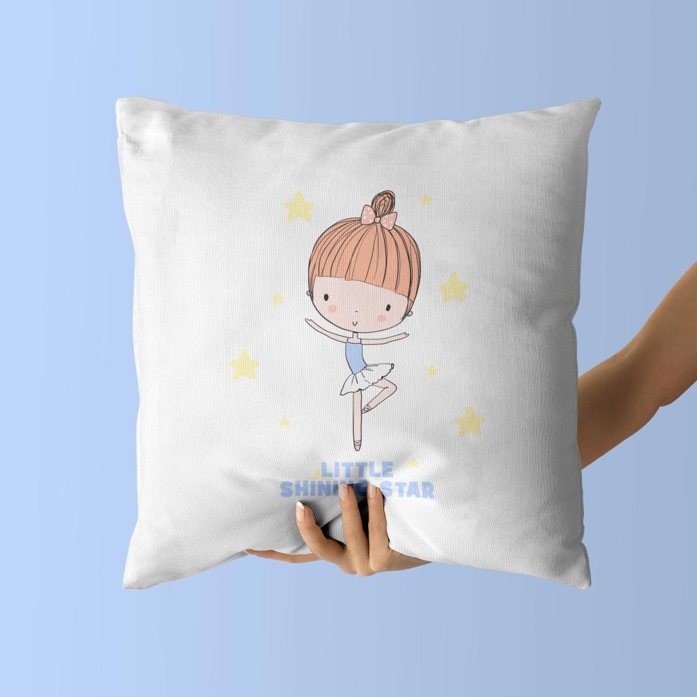Ballerina Throw Pillow For Nurseries & Kid's Rooms - Prima Ballerina