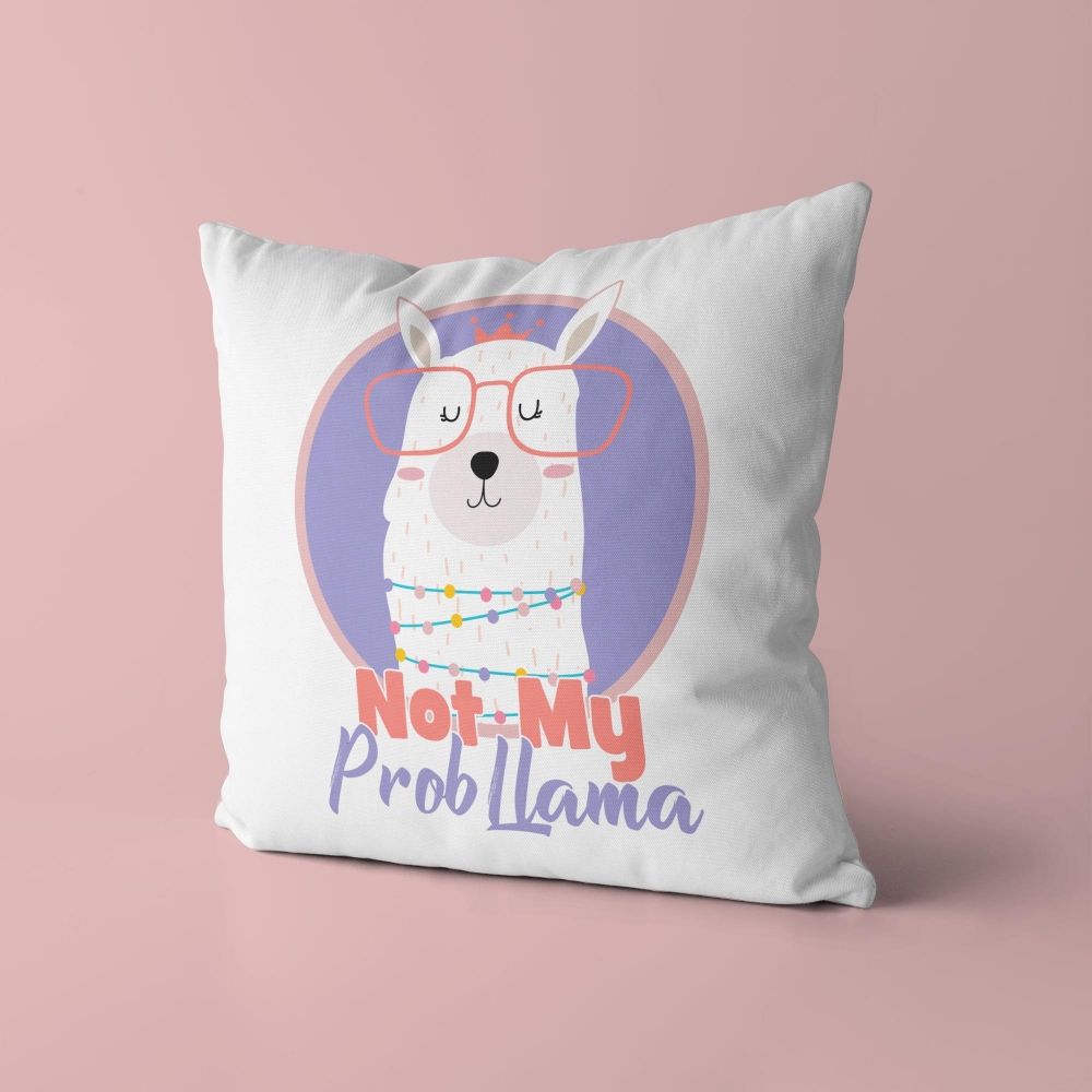 Llama Throw Pillow For Nurseries & Kid's Rooms - Not My Prob-llama