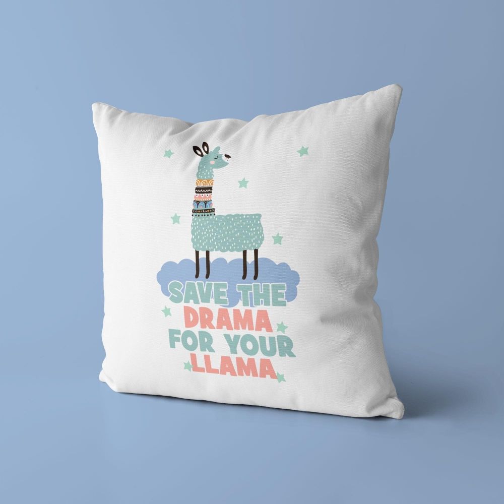 Llama Throw Pillow For Nurseries & Kid's Rooms - Save Your Drama