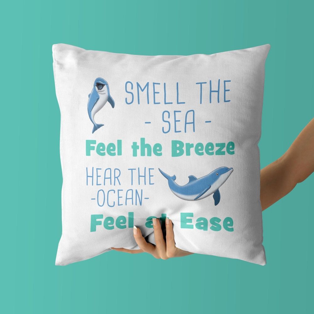 Dolphin Throw Pillow For Nurseries & Kid's Rooms - Sea's a Breeze