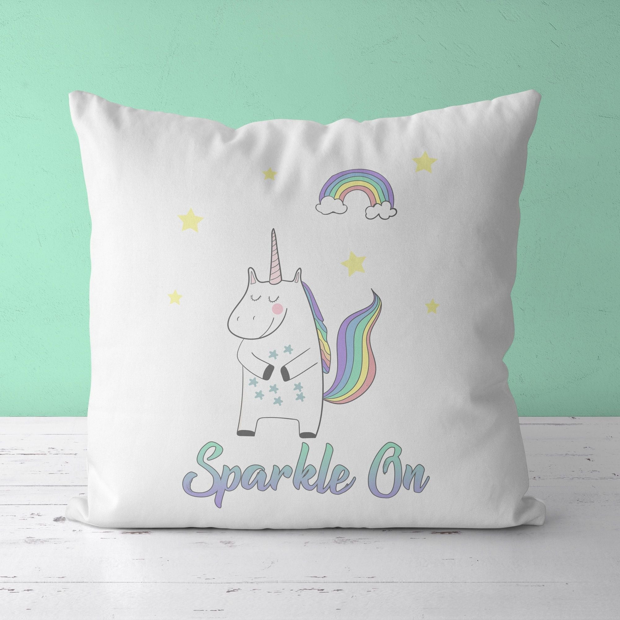 Throw Pillow For Nurseries & Kid's Rooms - Unicorn Sparkles