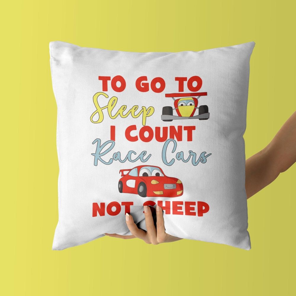 Car Throw Pillow For Nurseries & Kid's Rooms - Counting Cars