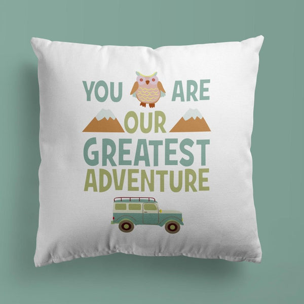 Adventure Throw Pillow for Nurseries and Kid's Rooms - Lifetime Adventure