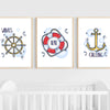 Nautical Wall Art | Set of 3 | Collection: Waves Are Calling | For Nurseries & Kid's Rooms