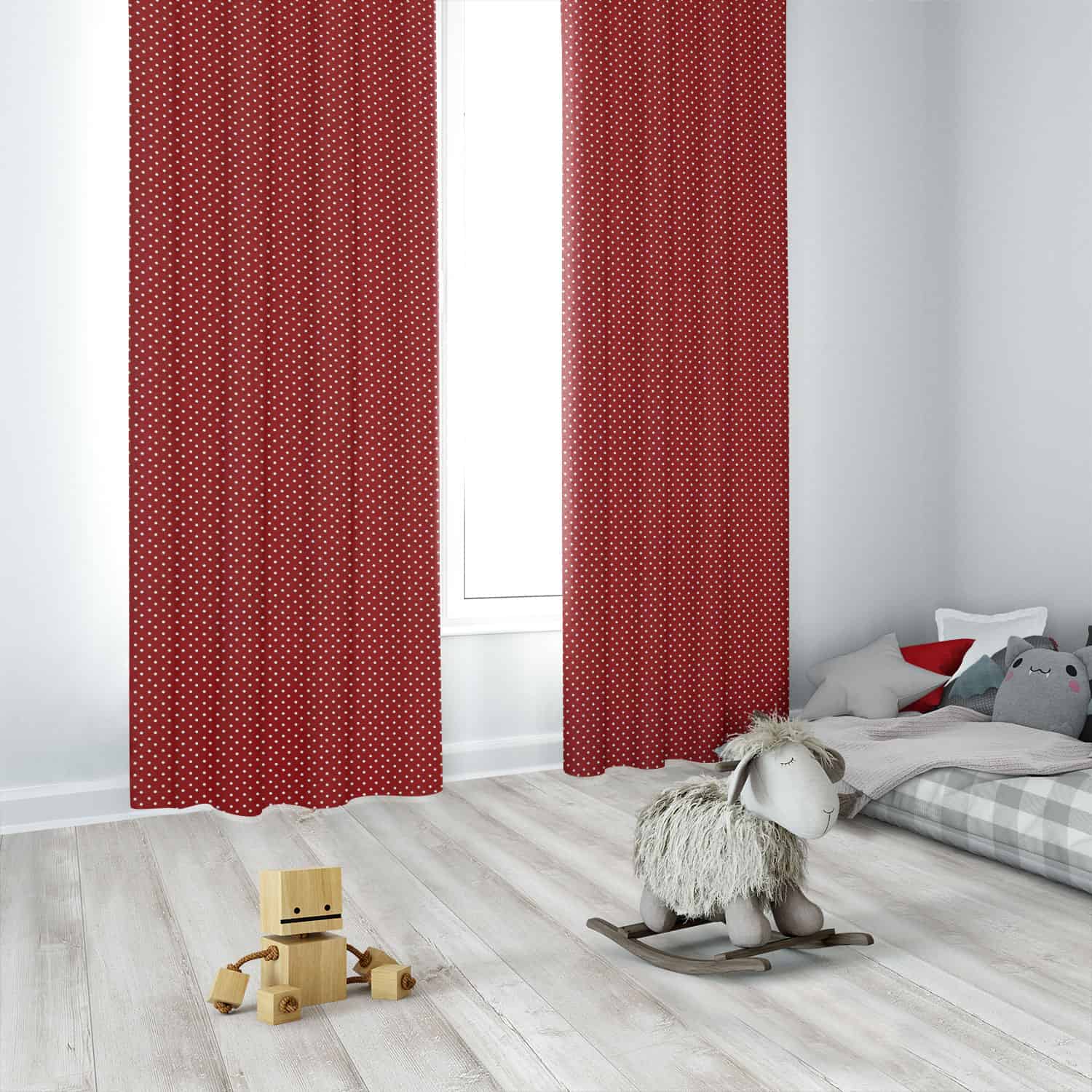 Mini Dot Lipstick Kids Curtains