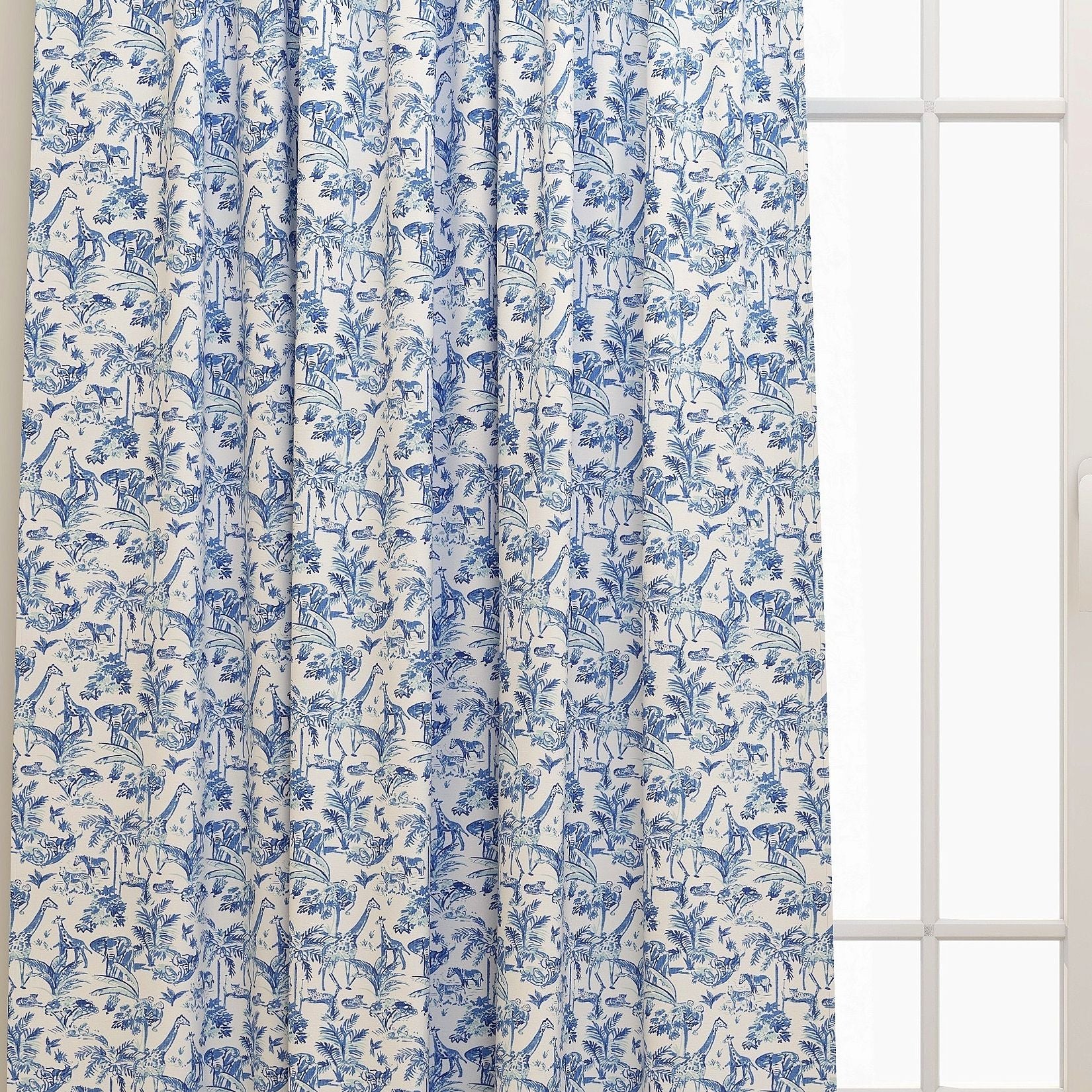 Meru Commodore Blue Slub Kids Curtains