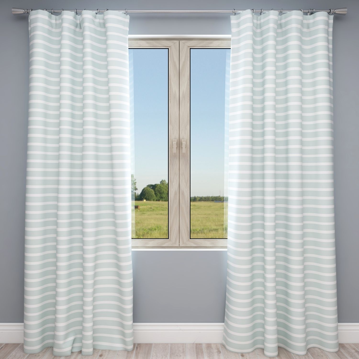 Kids & Nursery Blackout Curtains - Minty Stripes