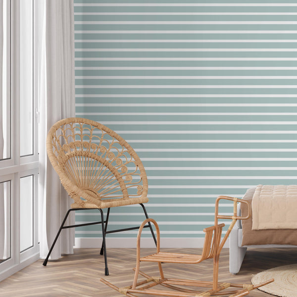 Peel & Stick or Traditional Wallpaper - Minty Stripes