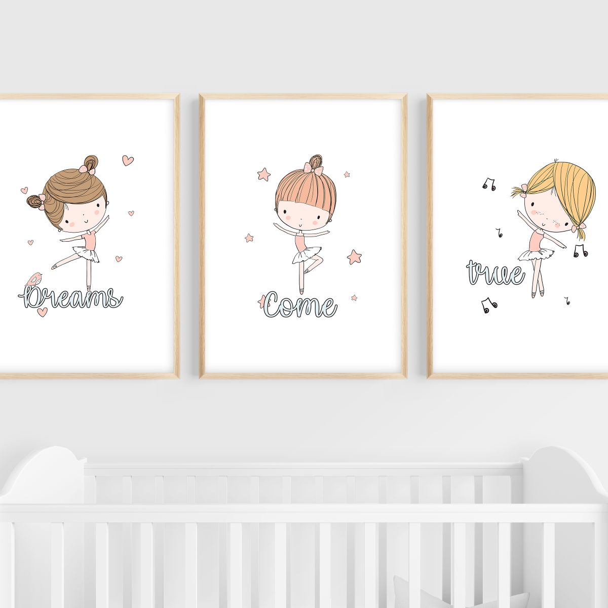 Ballerina Wall Art | Set of 3 | Spin and Dance | For Nurseries & Kid's Rooms