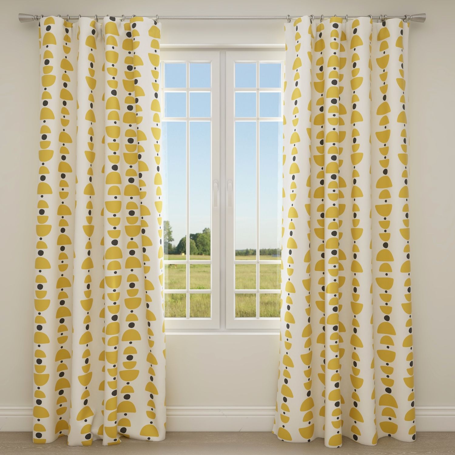 Kids & Nursery Blackout Curtains - Mustard Arcs