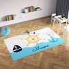 Personalized Nautical Area Rug for Nurseries and Kid's Rooms - Smooth Sailing