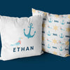 Personalized Nautical Throw Pillows | Set of 2 | Collection: Ride The Waves | For Nurseries & Kid's Rooms