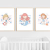 Mermaid Wall Art | Set of 3 | Collection: Beach Life | For Nurseries & Kid's Rooms