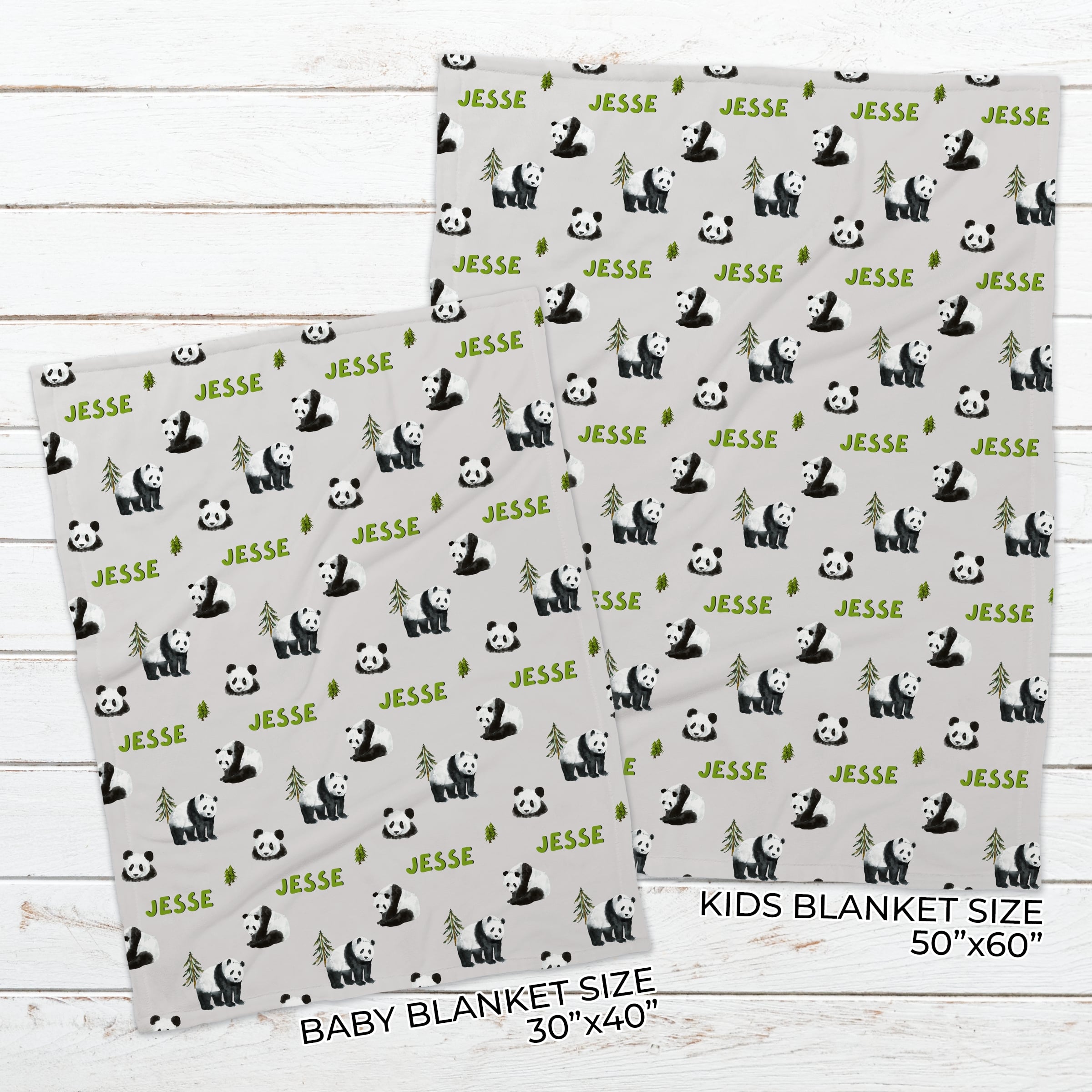 Personalized Panda Name Blanket for Babies & Kids - All That Fluff