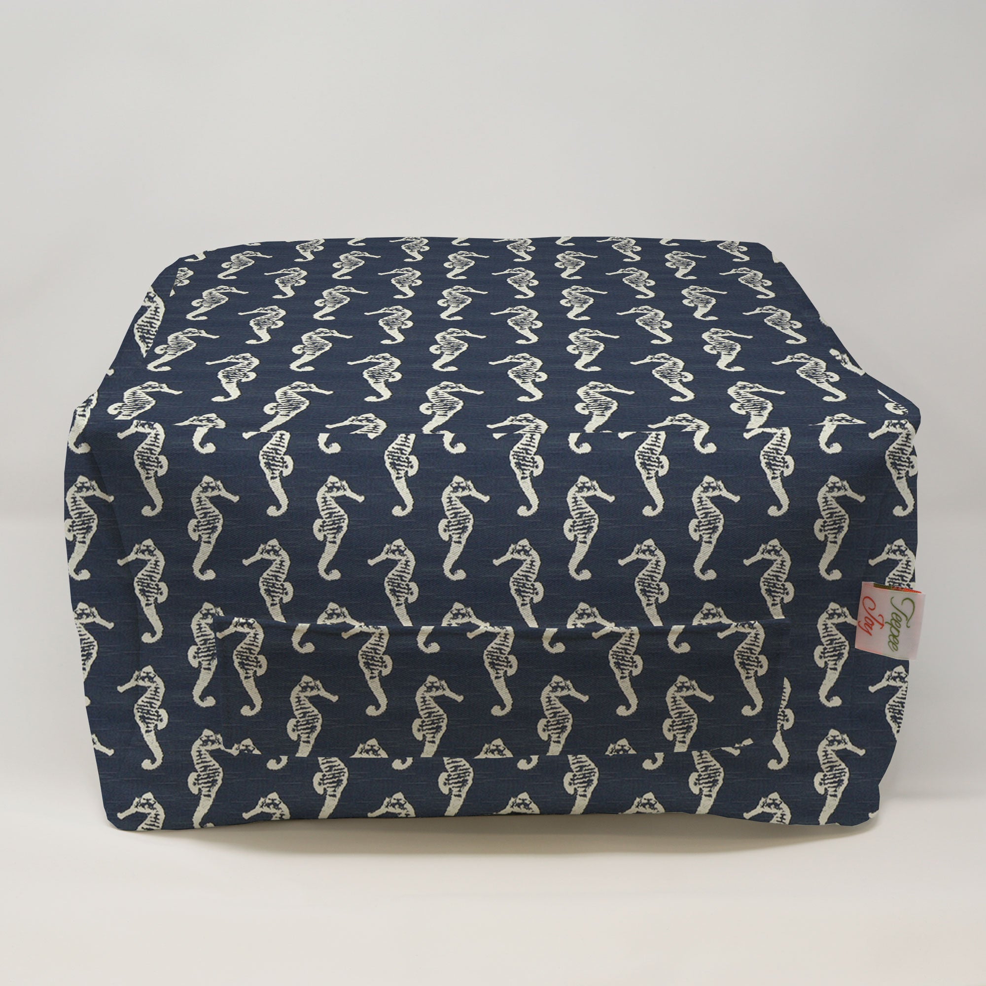 Kids Pouf - Sea Horse Premier Navy Slub