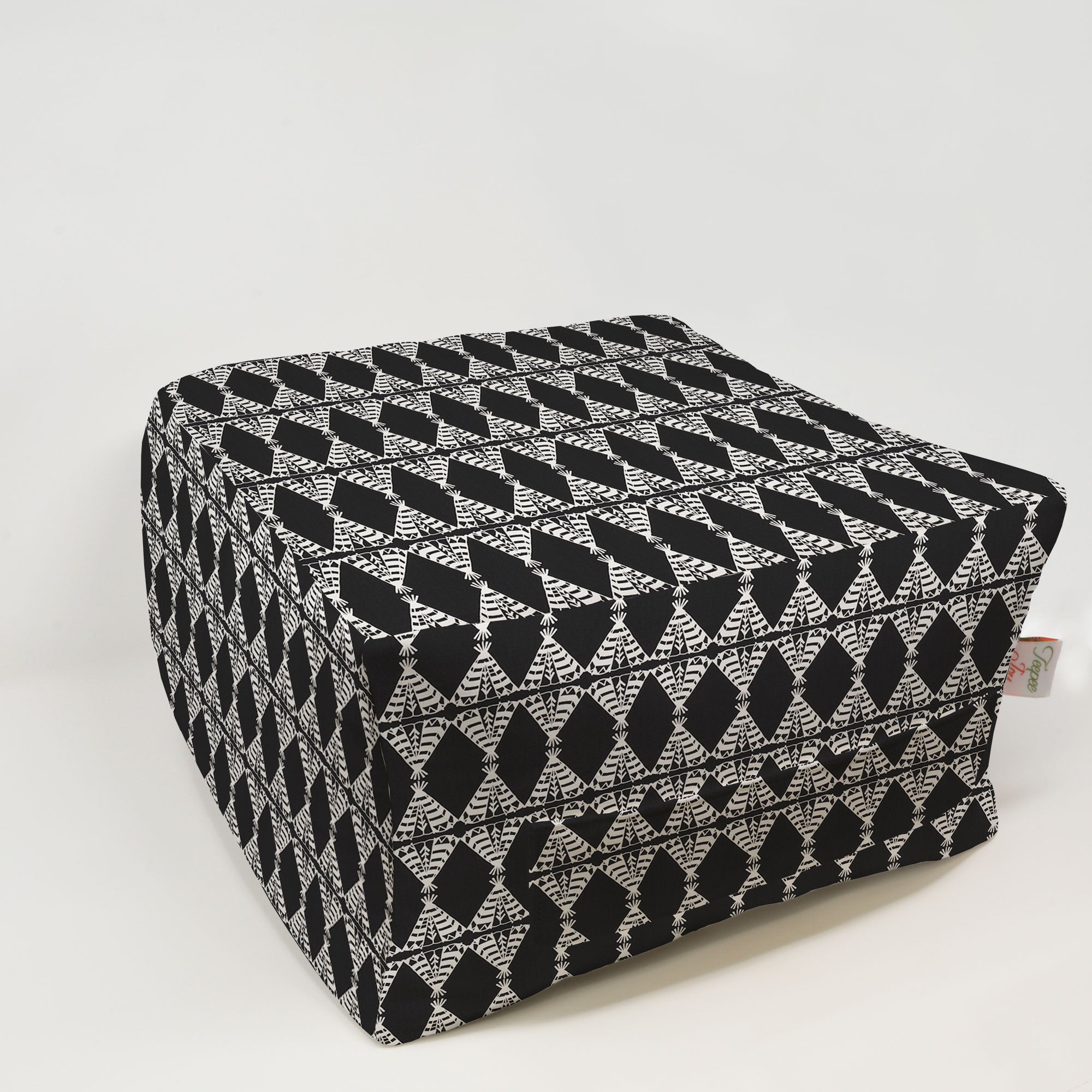 Kids Pouf - Pow Wow Black Twill