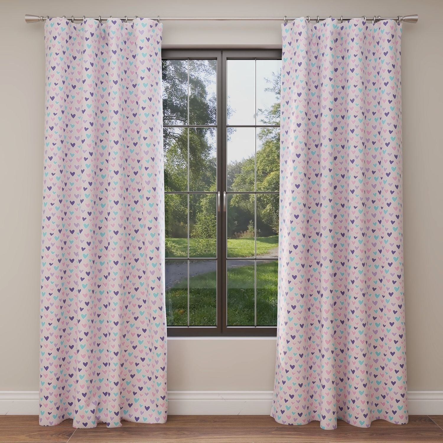 Hearts Kids & Nursery Blackout Curtains - Paper Hearts Bella