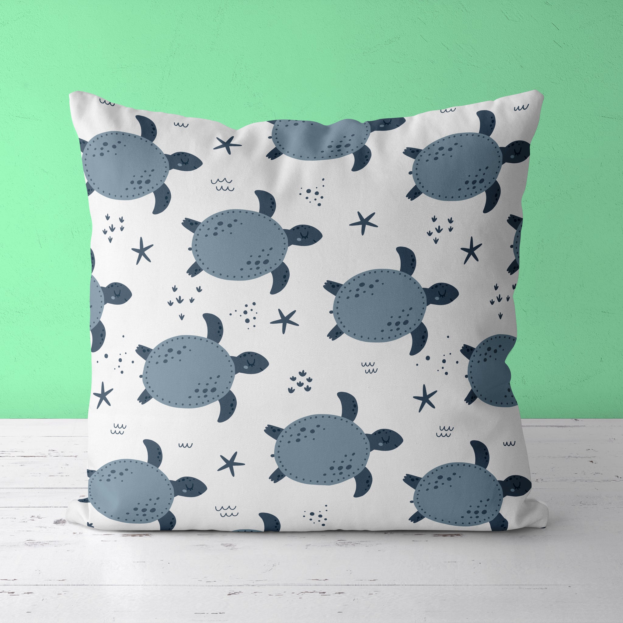 Sea Turtle Kids & Nursery Throw Pillow - Life in a Shell