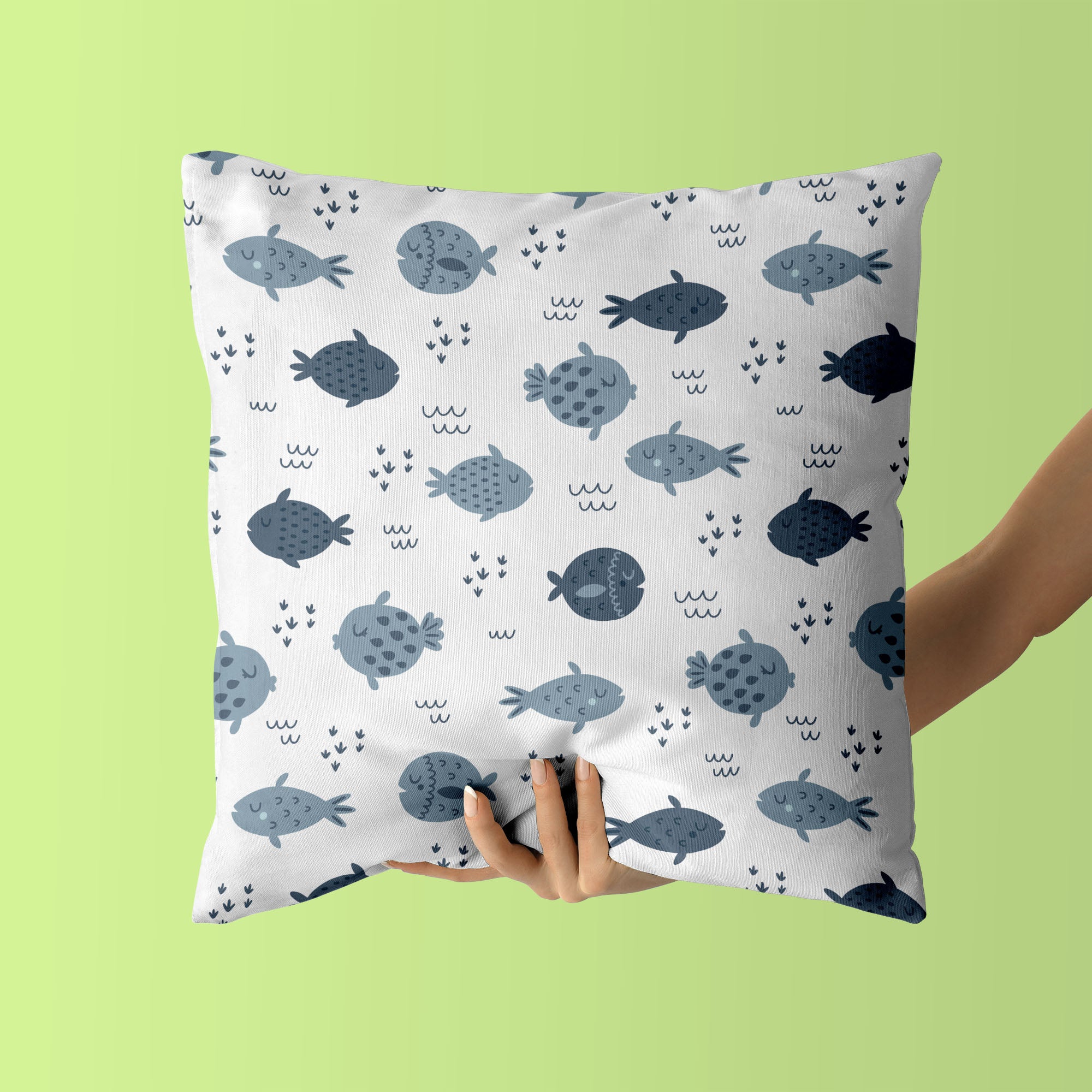 Fish Kids & Nursery Throw Pillow - Fintastic