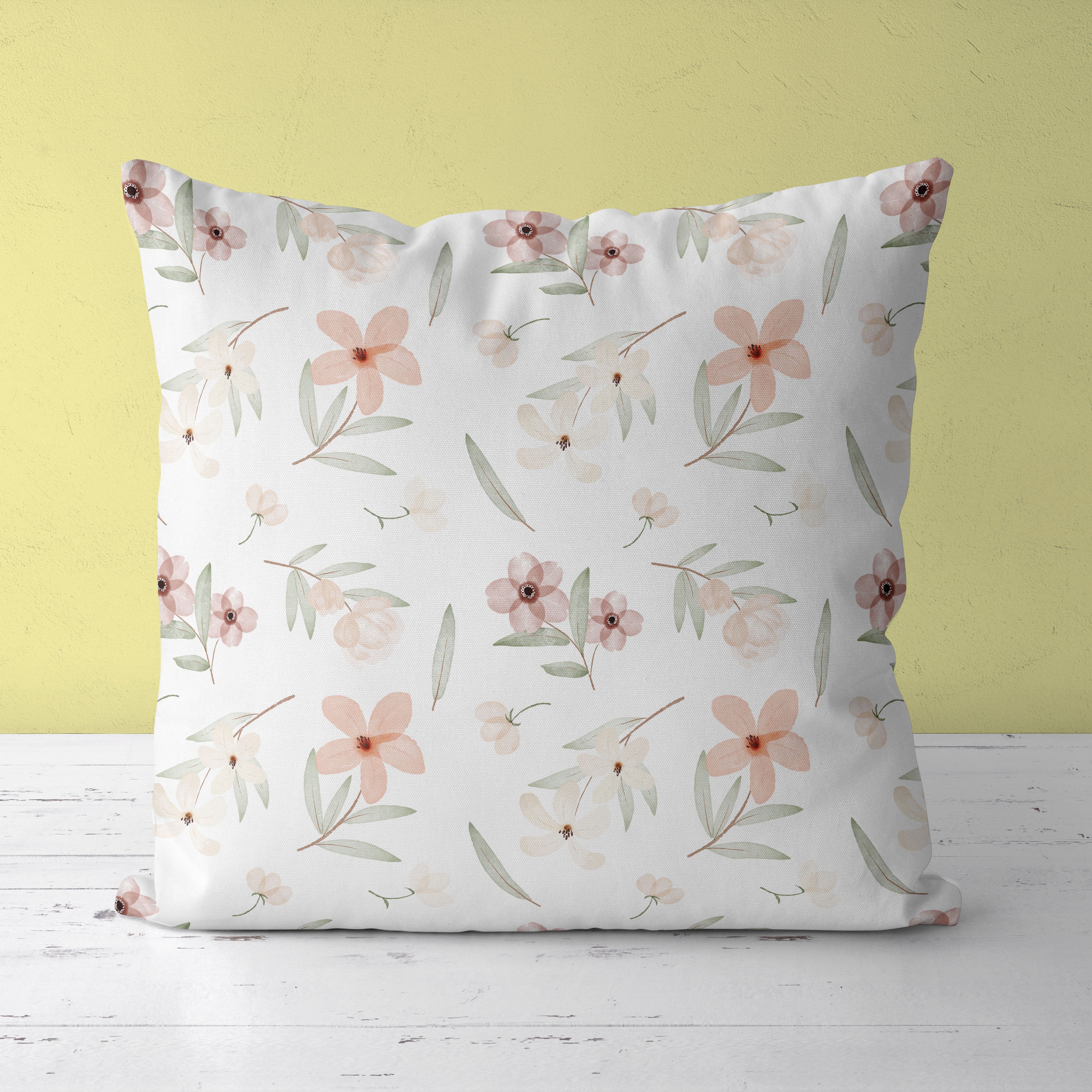 Floral Kids & Nursery Throw Pillow - Pink Velvet