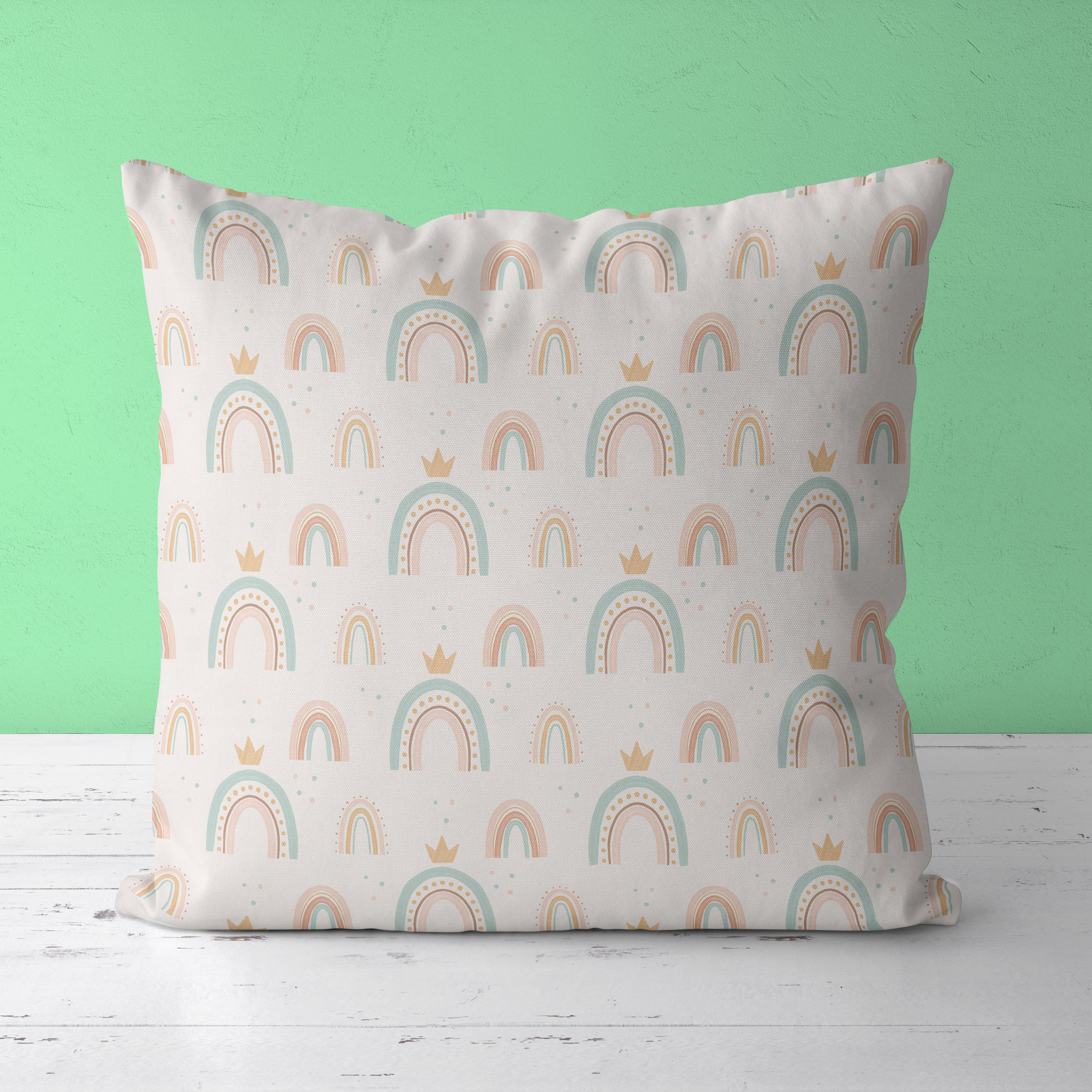 Rainbow Kids & Nursery Throw Pillow - Multihued Bows