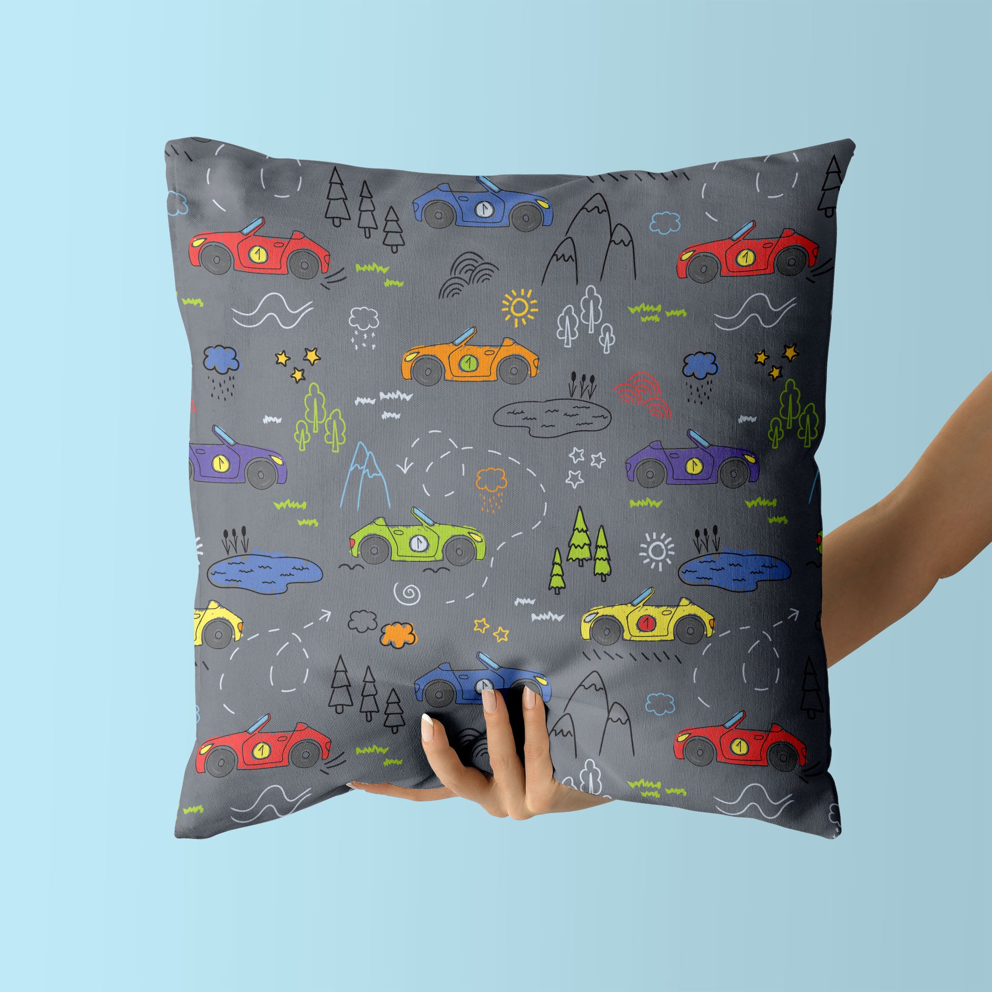 Cars Kids & Nursery Throw Pillow - At Full Throttle