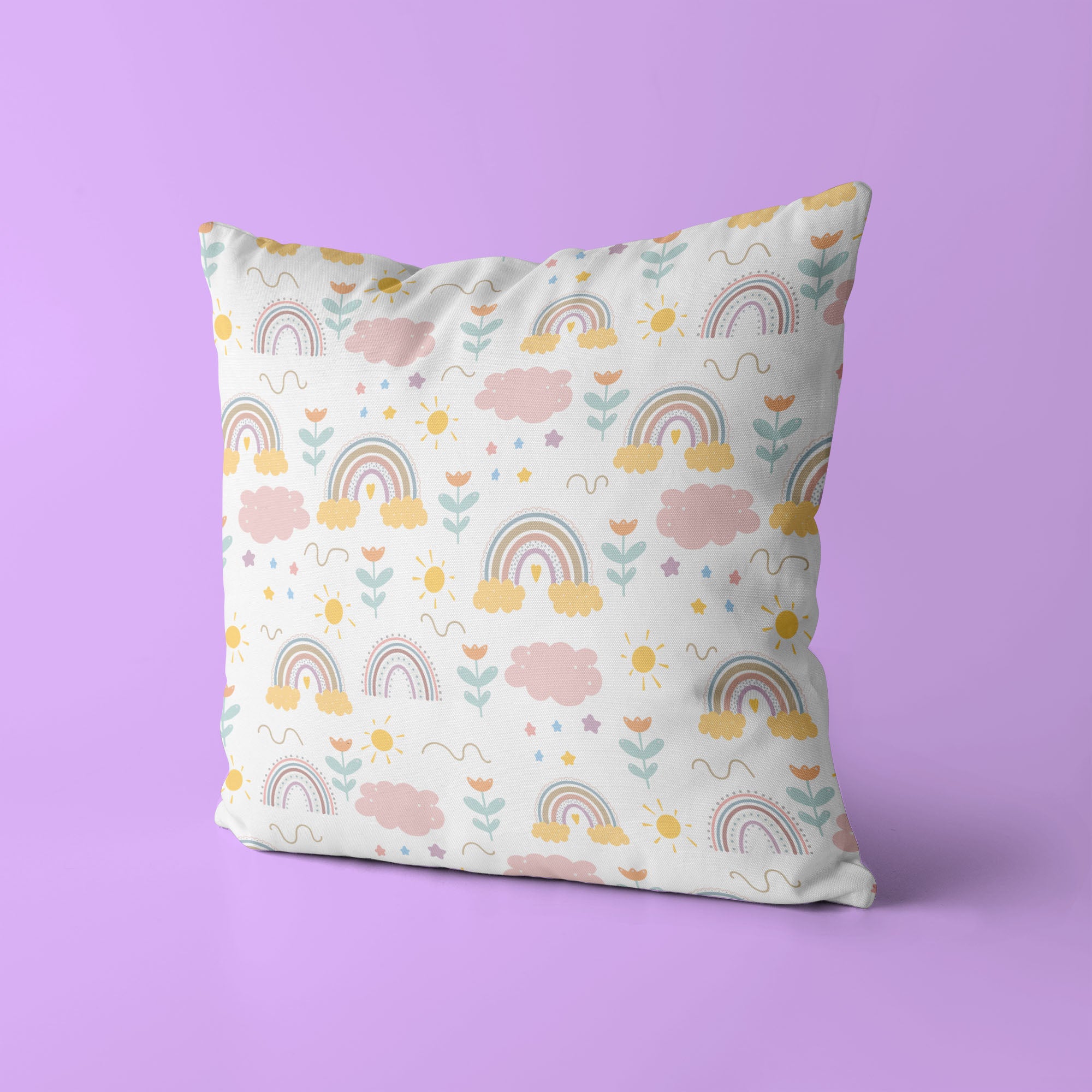 Rainbow Kids & Nursery Throw Pillow - Rainbow Spotlight