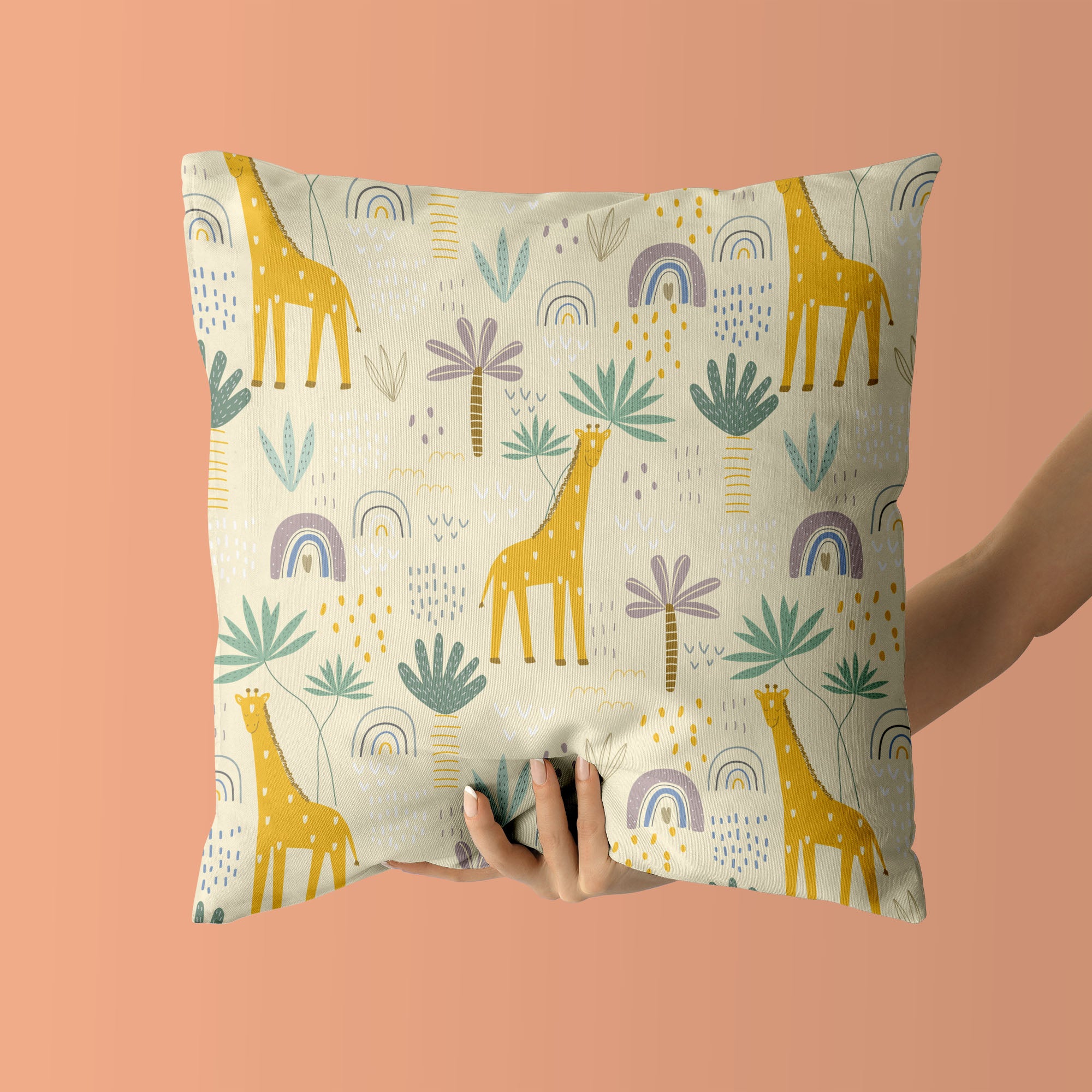 Giraffe Kids & Nursery Throw Pillow - Long Necks