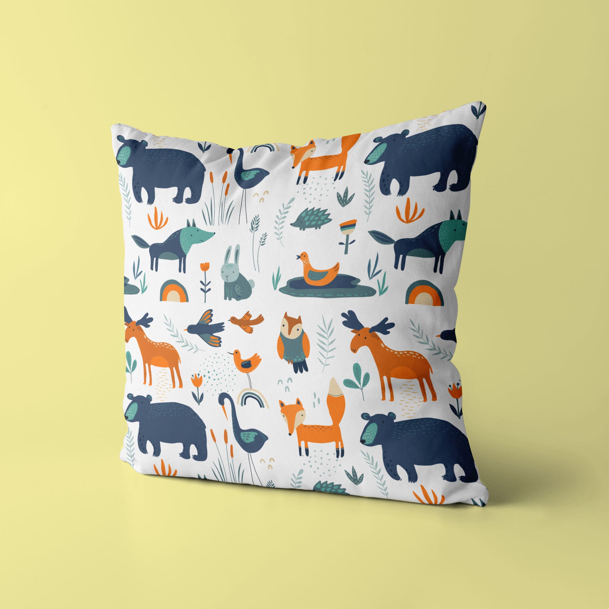Animals Kids & Nursery Throw Pillow - Pond Picnic