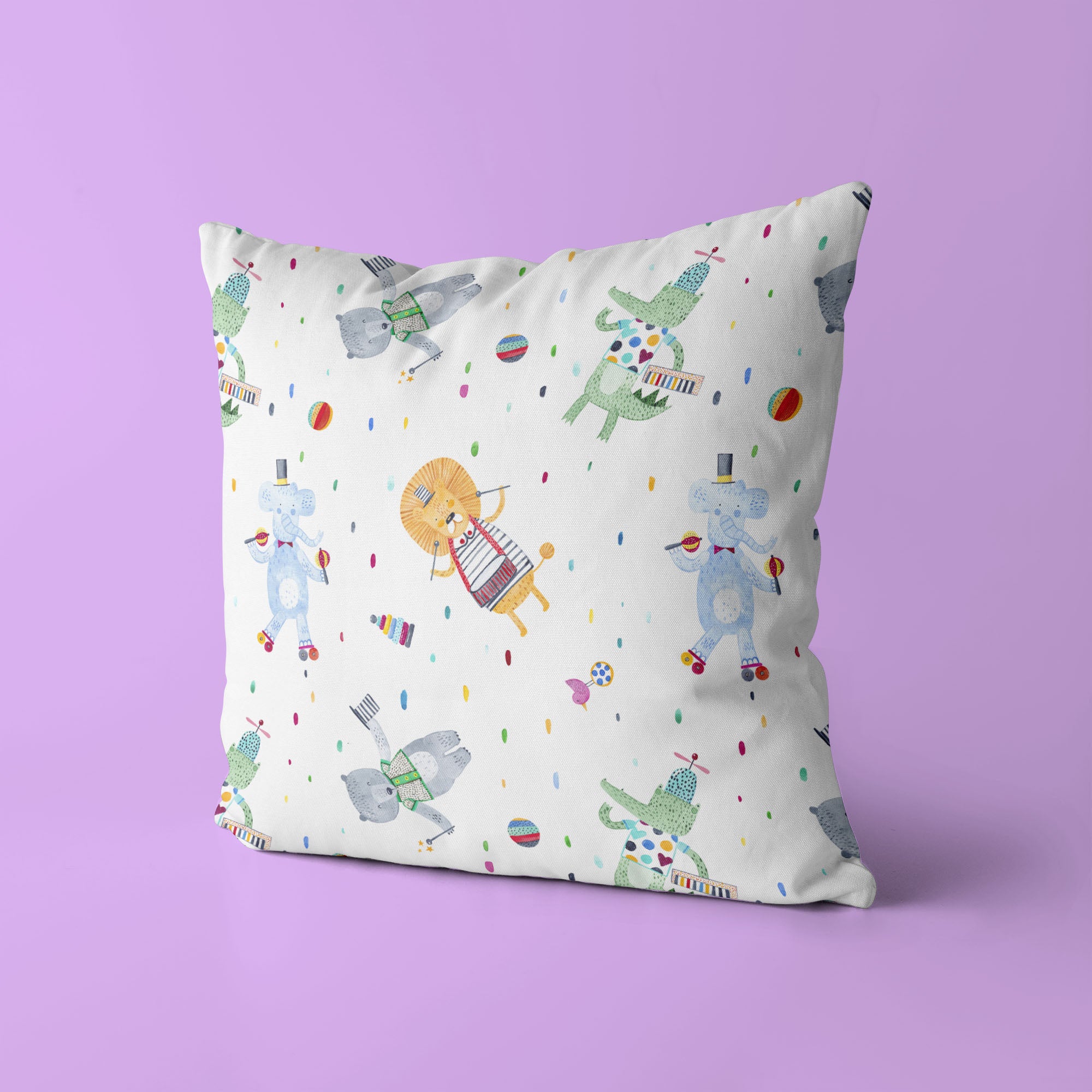 Animals Kids & Nursery Throw Pillow - Whimsical Party