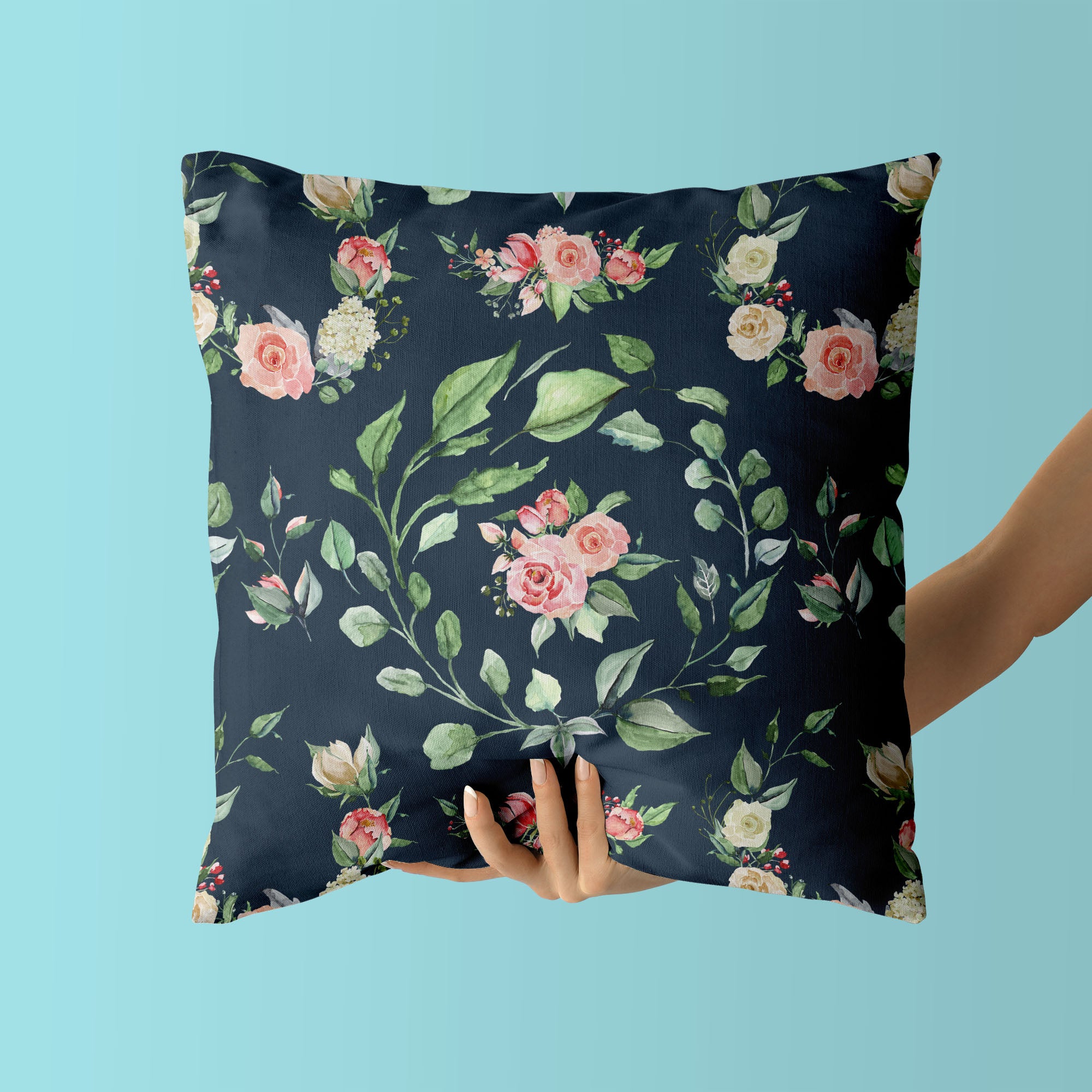 Floral Kids & Nursery Throw Pillow - Midnight Roses