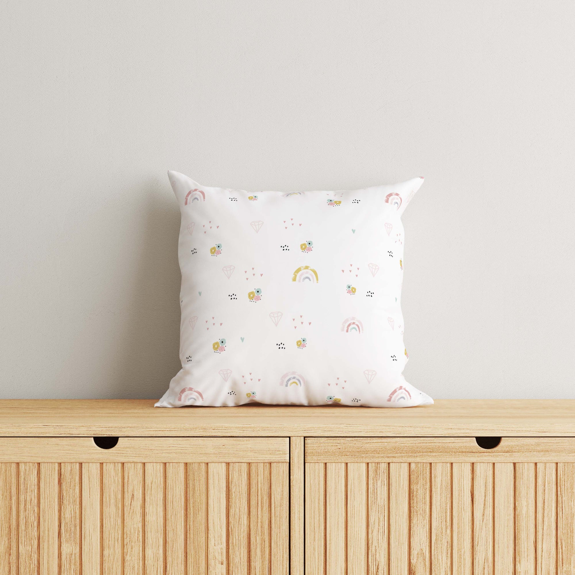 Rainbow Kids & Nursery Throw Pillow - Dainty Prints