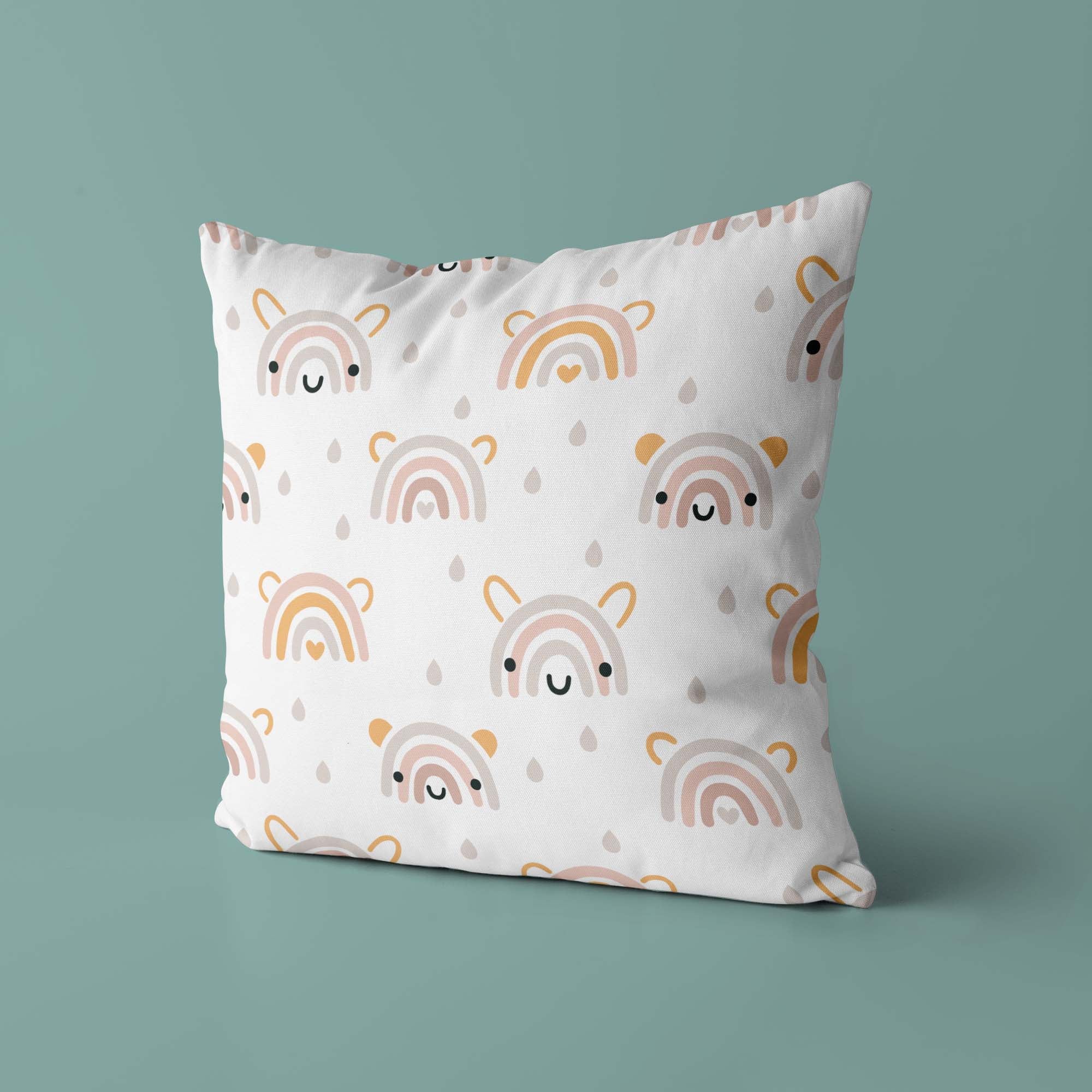 Rainbow Kids & Nursery Throw Pillow - Rainbow Ears