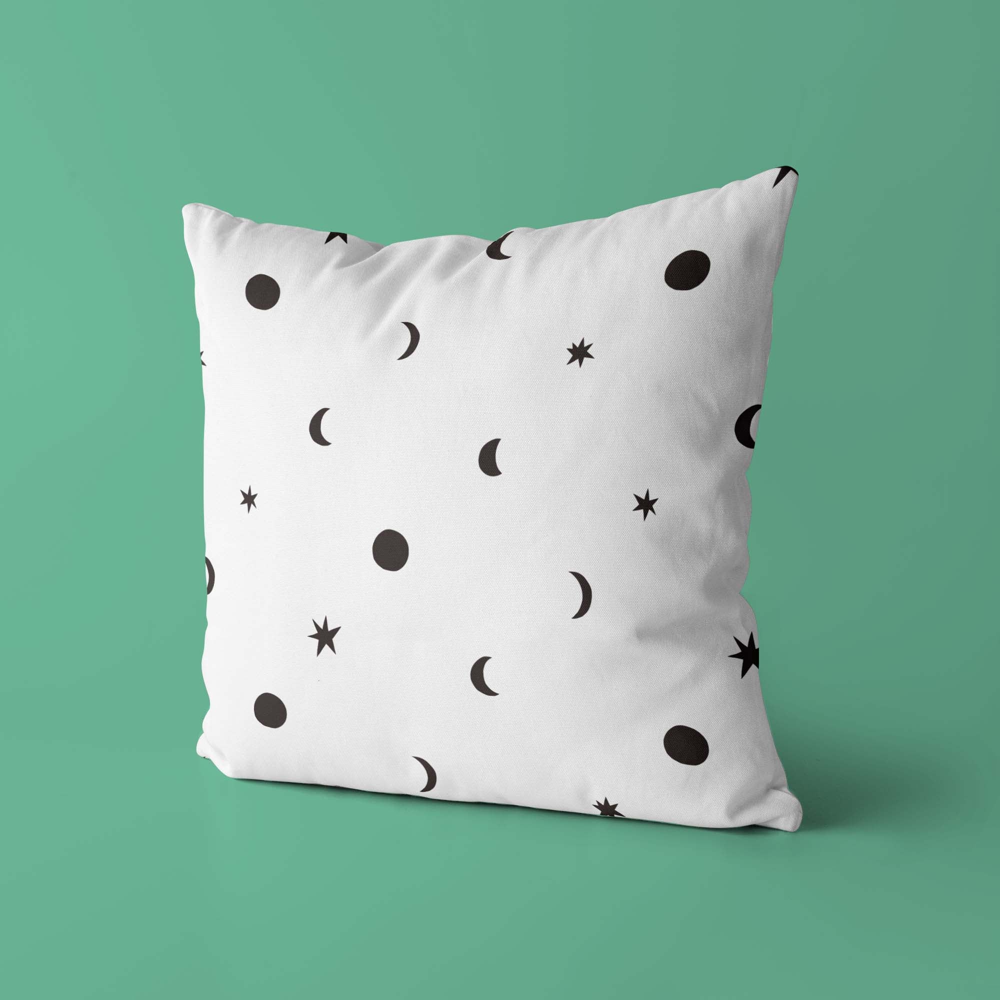 Moon & Stars Kids & Nursery Throw Pillow - Glistening Cosmos