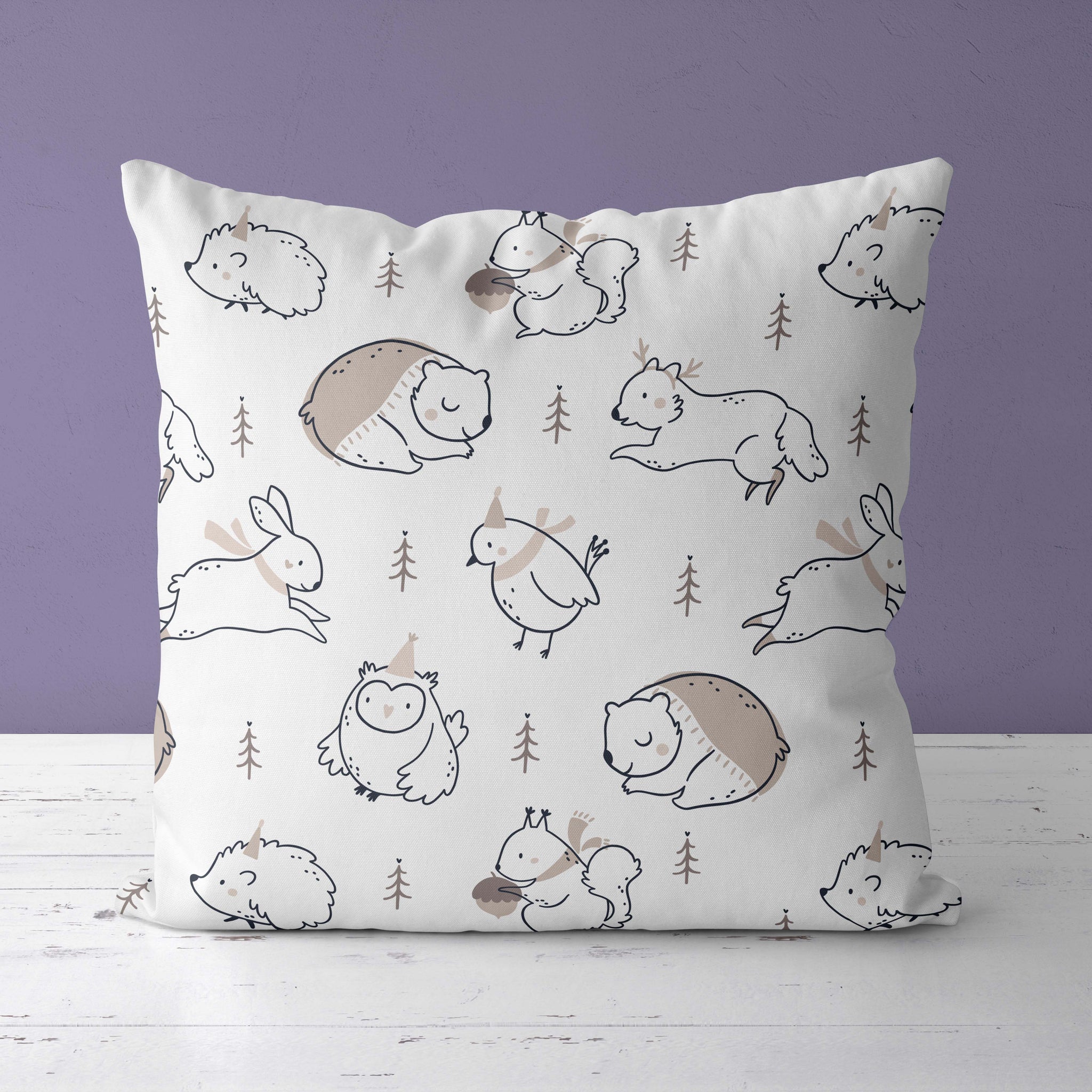 Animals Kids & Nursery Throw Pillow - Animal Carols