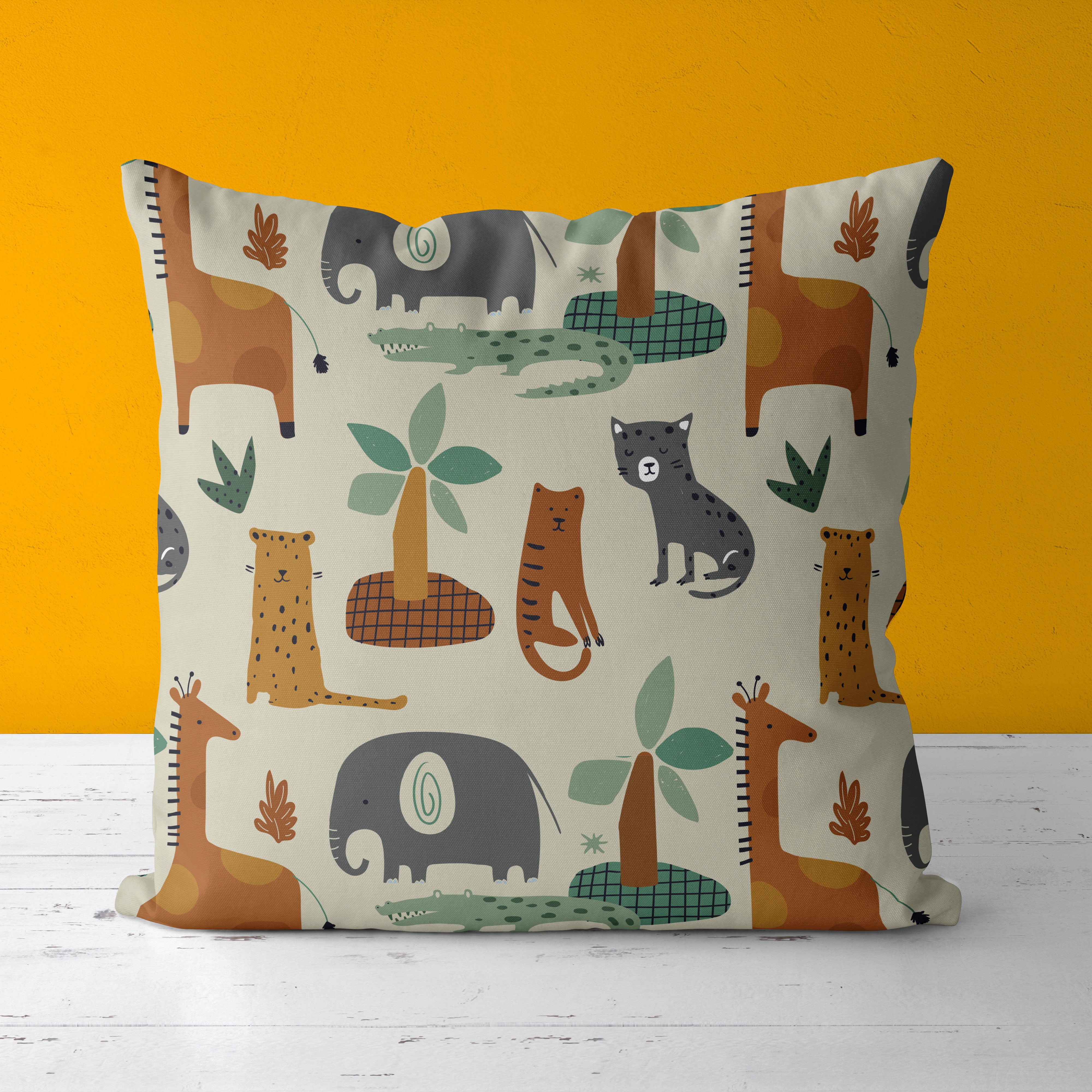 Animals Kids & Nursery Throw Pillow - Ferocious Critters