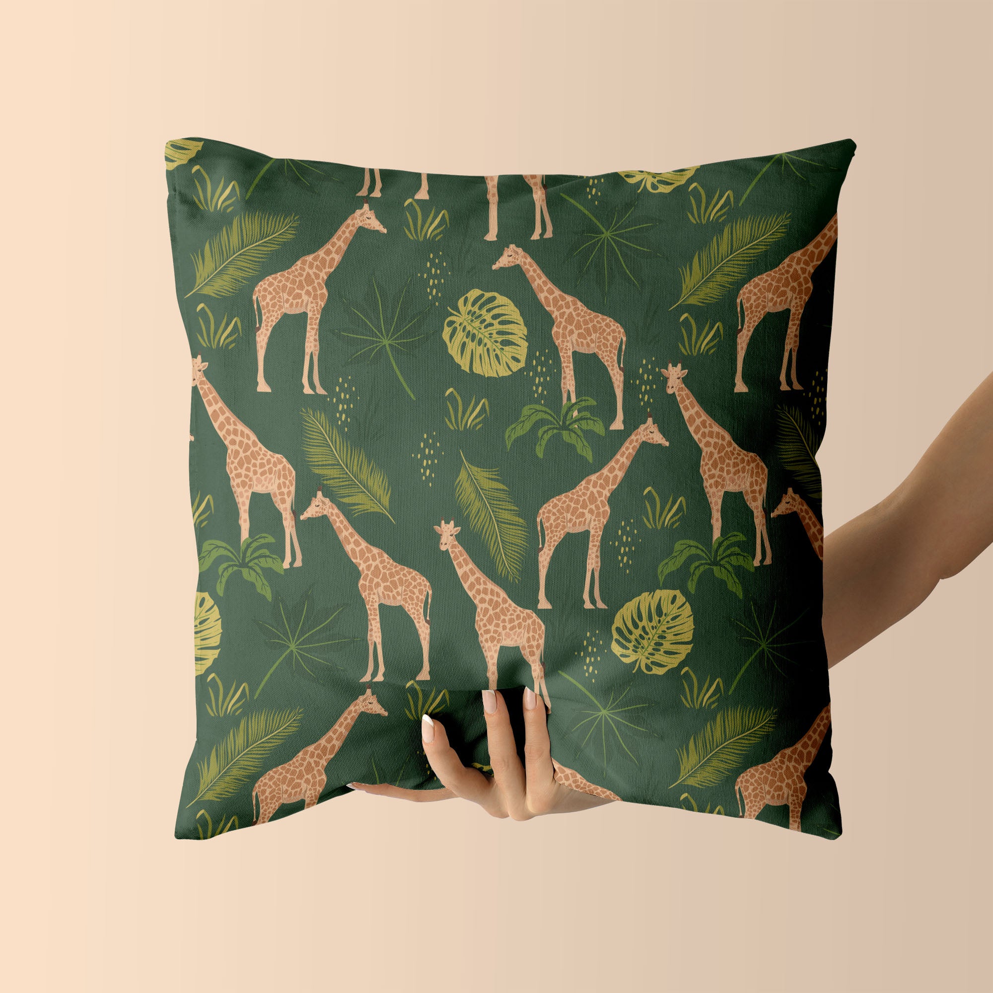 Giraffe Kids & Nursery Throw Pillow - Stretch Out