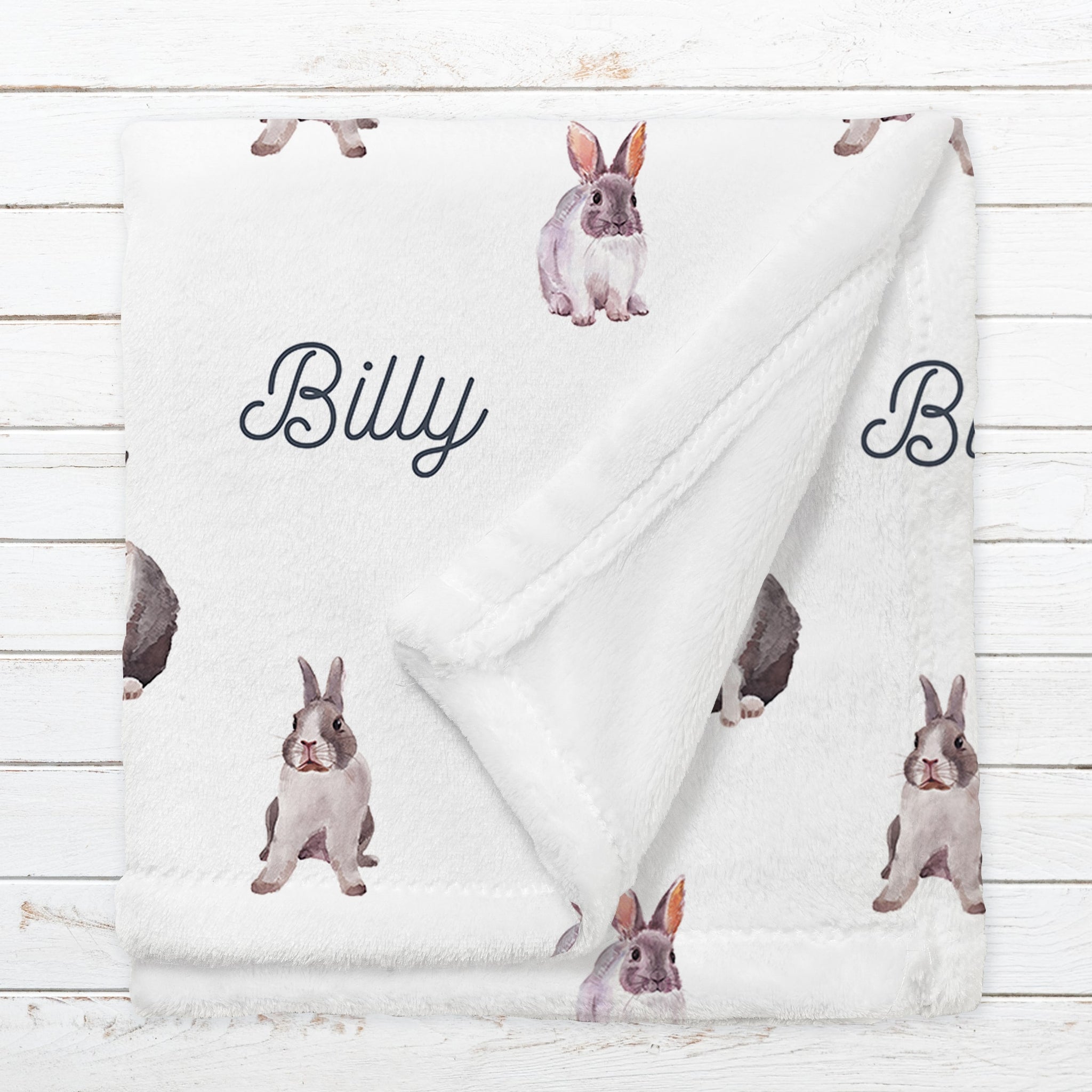 Personalized Rabbit Name Blanket for Babies & Kids - All Ears