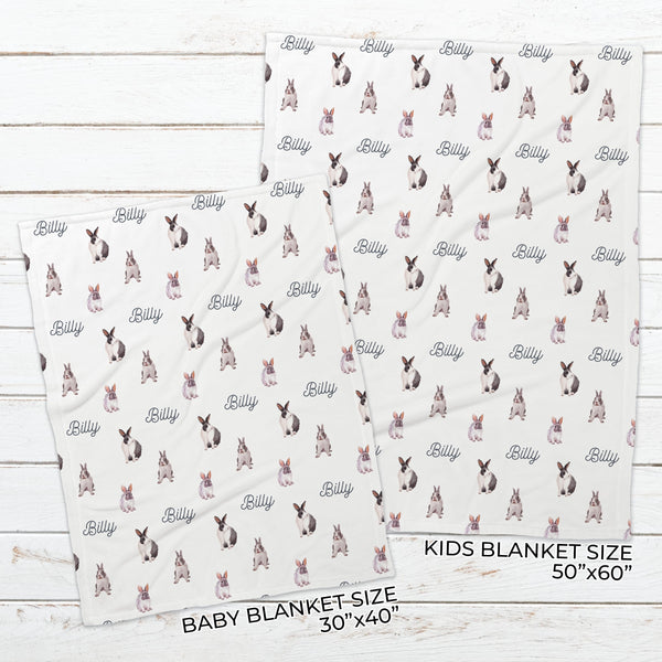 Personalized Rabbit Name Blanket for Babies & Kids - All Ears