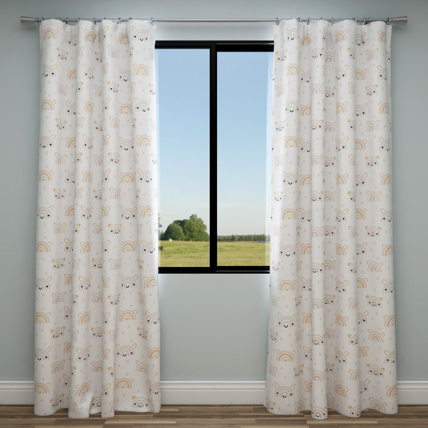 Rainbow Kids & Nursery Blackout Curtains - Rainbow Ears