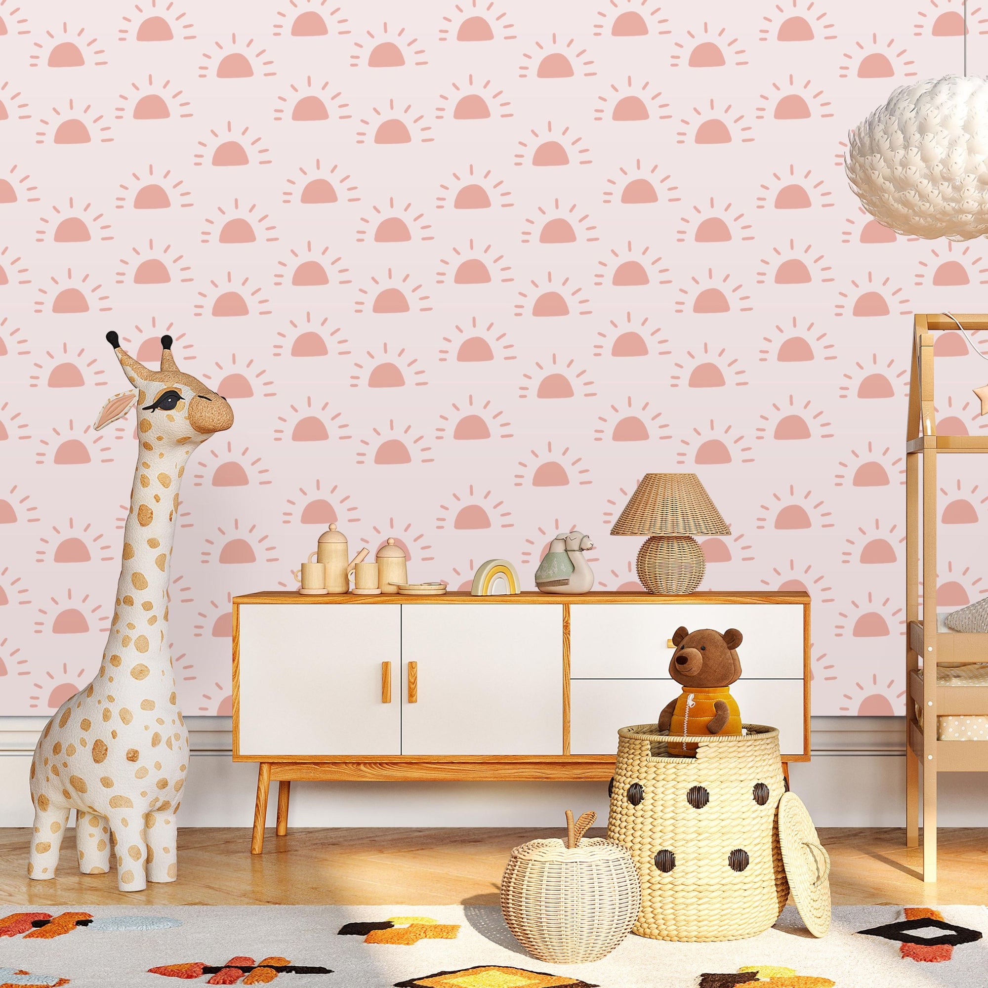 Sun Theme Nursery Wallpaper - Rising Sun