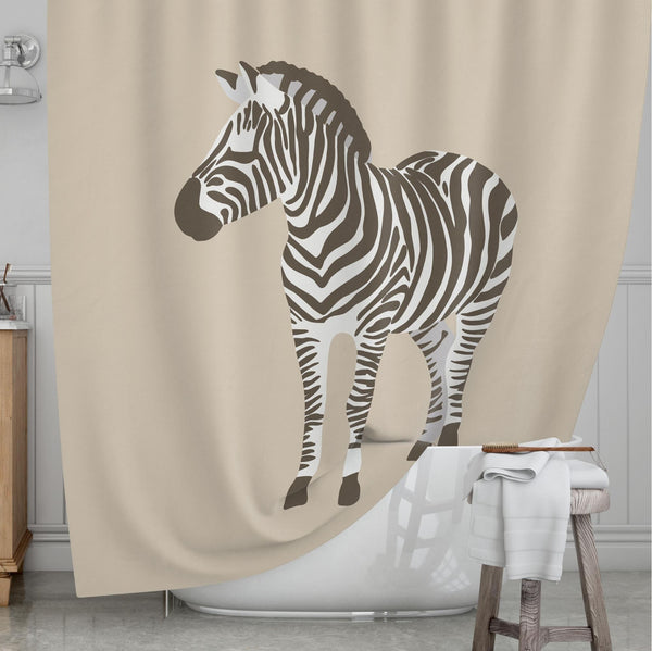Zebra Kids' Shower Curtains - First Stripe