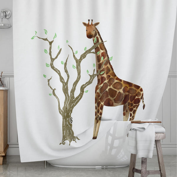 Giraffe Kids' Shower Curtains - Leaf It To Me