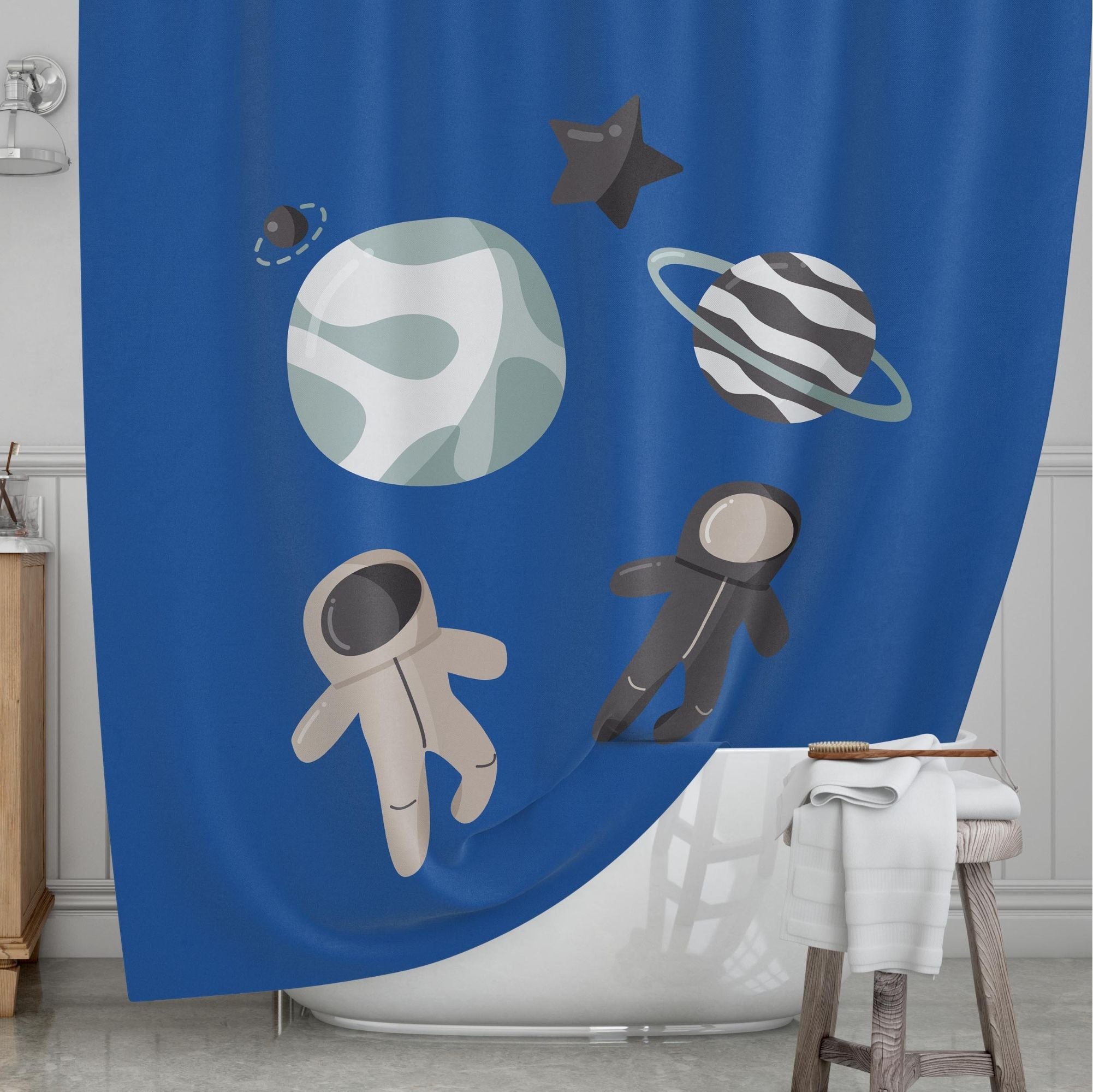 Space Kids' Shower Curtains - Space Out